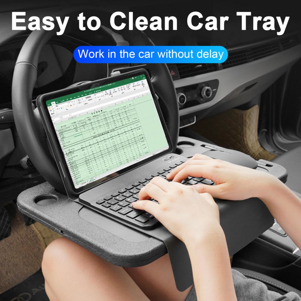 Car Steering Wheel Table Versatile Car Laptop Desk Mount Stand Steering Wheel Tray for Work Dining Coffee Convenient Car Tray